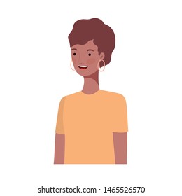 young woman on white background