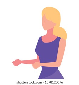 young woman on white background vector illustration design