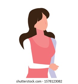 young woman on white background vector illustration design