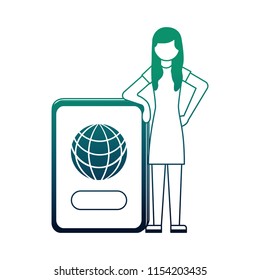young woman with passport document
