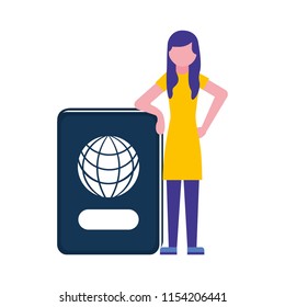young woman with passport document