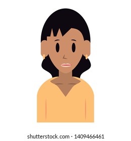 young woman person upper body wearing coat cartoon vector illustration graphic design