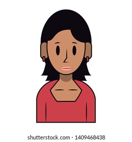 young woman person upper body wearing coat cartoon vector illustration graphic design