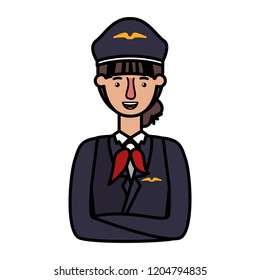 young woman pilot avatar character