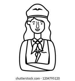 young woman pilot avatar character