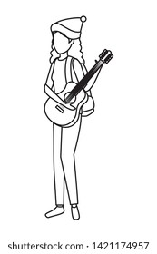 young woman playing guitar instrument