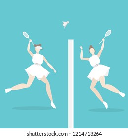 Young woman playing tenis female for cartoon illustration  web and print 