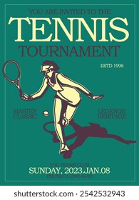 Young woman playing tennis on court