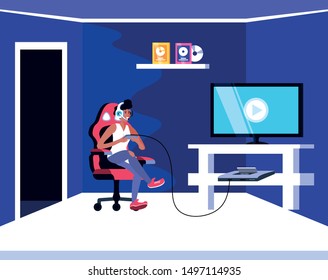 young woman playing video game entertainment