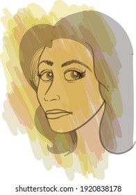 A young woman portrait in artistic style. Vector illustration