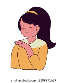 young woman portrait isolated icon