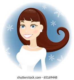 Young woman portrait (vector version)