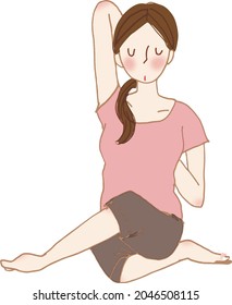 Young woman posing for yoga.