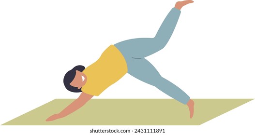 young woman practices yoga and performs asana. health and sports.