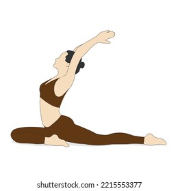 Young woman practices yoga. Physical and spiritual practice. Vector illustration in flat style