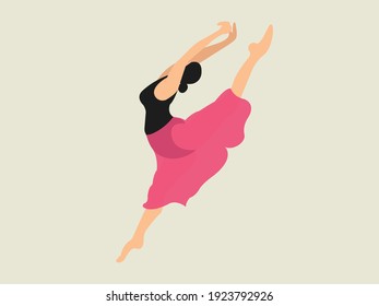 Young Woman Practicing Ballet Dance.