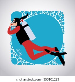 Young woman practicing diving