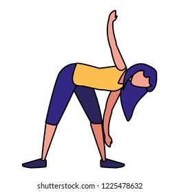 young woman practicing exercice