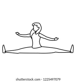 young woman practicing exercice