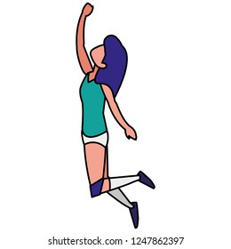 young woman practicing exercice