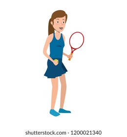 young woman practicing tennis