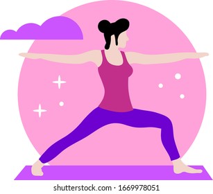 Young woman practicing yoga in the gym, healthy lifestyle