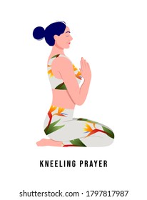 Young woman practicing Yoga pose. Woman workout fitness, aerobic and exercises. Vector Illustration.