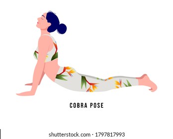 Young woman practicing Yoga pose. Woman workout fitness, aerobic and exercises. Vector Illustration.