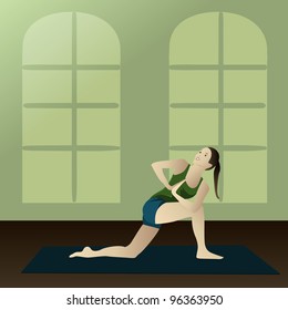 Young woman practicing yoga, Revolved Side Angle Pose