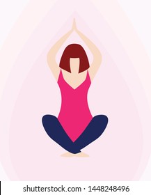 Young woman practicing yoga. Vector illustration