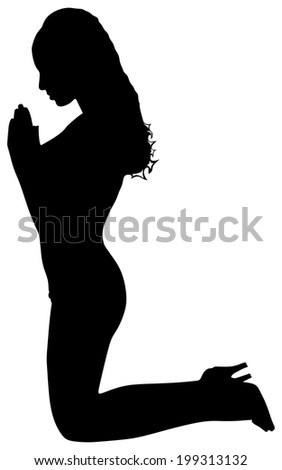 Download Young Woman Praying Vector Stock Vector (Royalty Free) 199313132 - Shutterstock