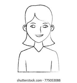 Young woman profile cartoon