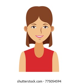 Young woman profile cartoon