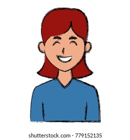 Young woman profile cartoon
