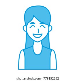 Young woman profile cartoon