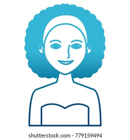 Young woman profile cartoon