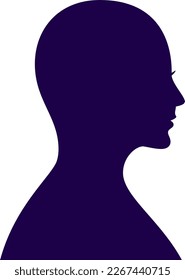 Young Woman Profile. Girl silhouette face. Elegant logo. Outlines of female beauty. Vector illustration isolated on white background.