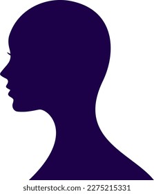 Young Woman Profile. Girl silhouette face. Elegant logo. Outlines of female beauty. Vector illustration isolated on white background.