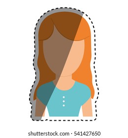 Young woman profile icon vector illustration graphic