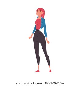 Young Woman Protester Character Statementing of her Rights, International Women Day Cartoon Style Vector Illustration