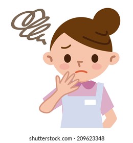 Young woman puzzled