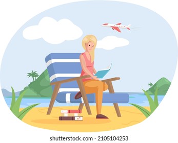 Young woman reading book, studying at home, book lovers hobby. Student resting with book, female character is fond of literature, enjoys reading, gets education