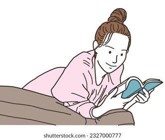 Joven leyendo mientras descansa
