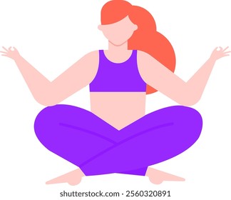 Young woman with red hair wearing sportswear practicing yoga, meditating in lotus position with Gyan mudra hand gesture, relaxing and enjoying, healthy lifestyle and wellness concept