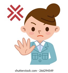 Young woman refuses