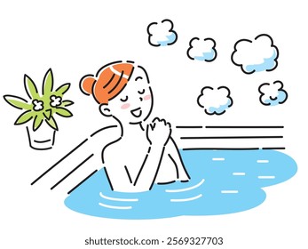 A young woman relaxing in the bath at home