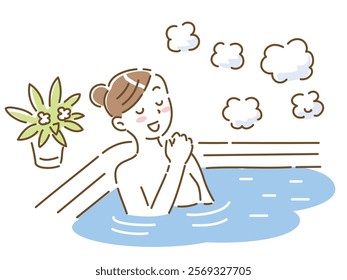 A young woman relaxing in the bath at home