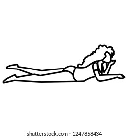 young woman relaxing in the floor