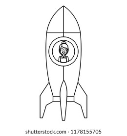 young woman in rocket startup