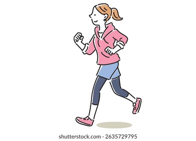 A young woman running comfortably on a diet